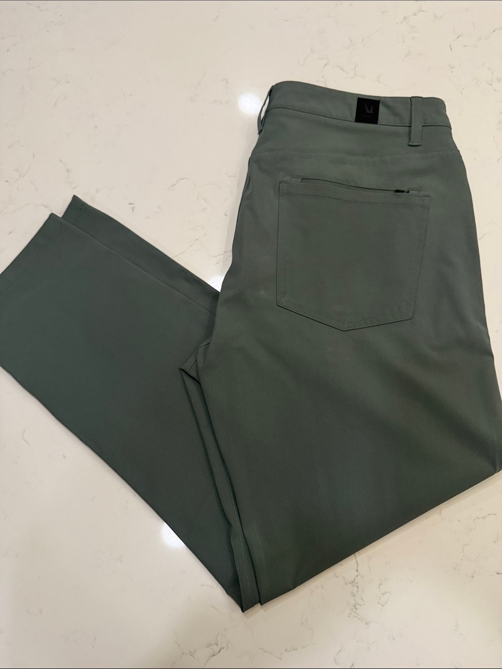 Viori Green Straight-Leg Pants